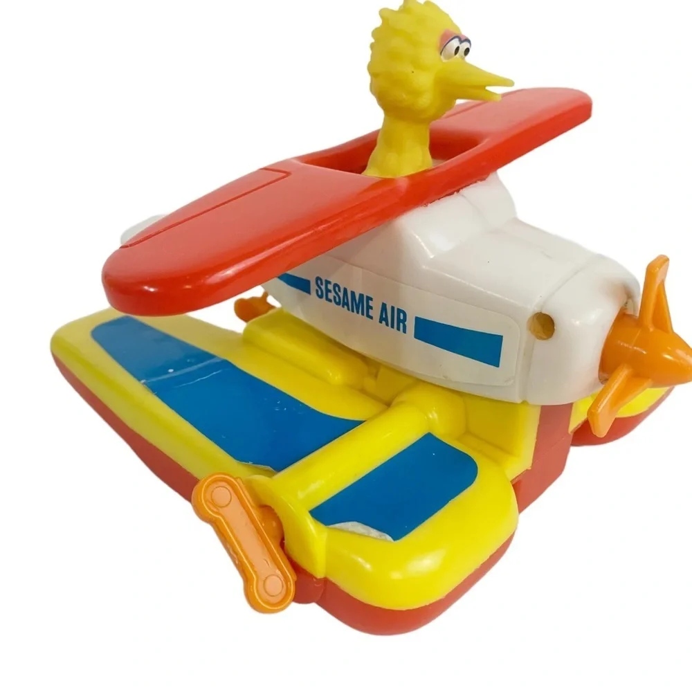 Vintage Illco Sesame Street Big Bird Wind-Up Pontoon Plane – Works! - Picture 2 of 6